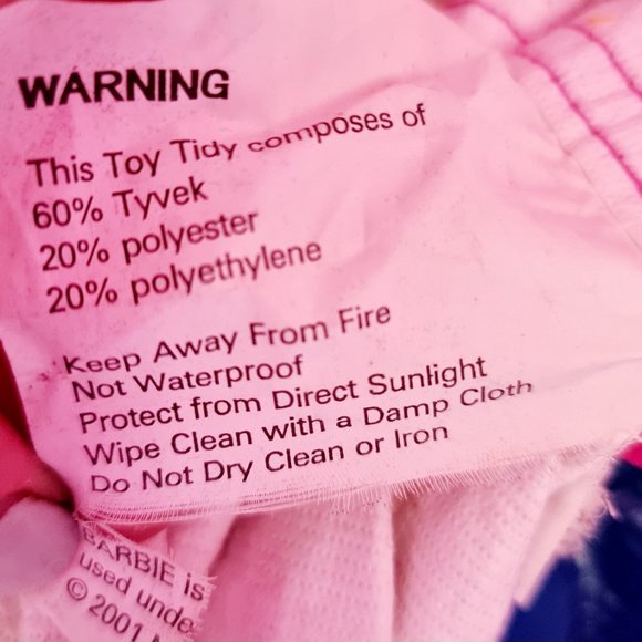 Genuine Y2k Mattel BARBIE Pop up Room Tidy Basket / Laundry Bag / Storage Bag - Picture 6 of 8